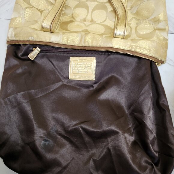 Coach Poppy Op Art Gold Signature C's Tote Bag Purse - Picture 14 of 16